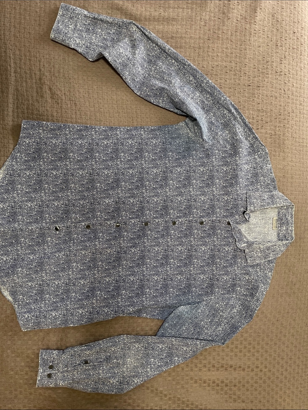 Kenneth Cole Reaction Blue Heathered Button-Down Shirt